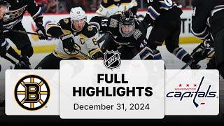 NHL Highlights | Bruins vs. Capitals | December 31, 2024