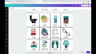 Creating AAC Picture Communication Boards for Aphasia, Stroke, or Autism Speech Therapy using Canva
