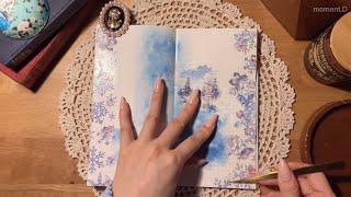 ASMR ️겨울 동화 테마 다이어리 꾸미기️ Art Journaling #scrapbooking #papertherapy #collage #コラージュ