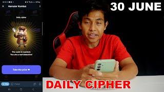 Hamster Kombat Daily Cipher Today 1M Coins 30 June 2024