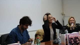 Debora Scalzo e l'attore Michele Rosiello, ospiti presso Liceo Don Milani Napoli.