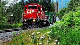 CHASING THE DAVEY SPRAY TRAIN! EMD SD40-2 LEADS WEED SPRAY TRAIN INTO THE FRASER CANYON!