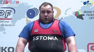 Siim Rast - 1st Place 945kg Total - 120+kg Class 2019 EPF Classic Open