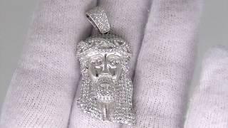 SOLID Back Mini .925 Sterling Silver Micro Jesus Pendant MSP563R