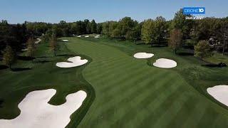 Drone flyover shows bird's-eye view of Muirfield Village Golf Club