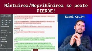 Ce Spune Cartea Evrei Despre Pierderea Mântuirii | De Ce Unii Teologi Nu o Lasă Să Vorbească?Evrei 4