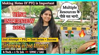 How She Cleared UPSC Mains In Her 2nd Attempt | How to Clear UPSC Prelims 2024 | UPSC interview 2024