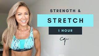 1 Hour STRENGTH & STRETCH WORKOUT at Home | Day Five of Five