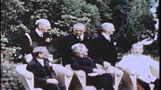 Harry Truman, Clement Attlee and Joseph Stalin at Cecilienhof Palace in Potsdam, ...HD Stock Footage