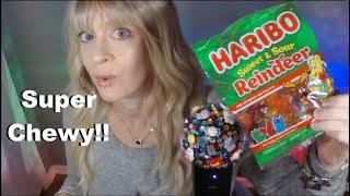 ASMR Haribo Gummy Reindeer Taste Test | Very Chewy