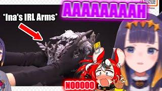 Ina And Bae Almost Had A Heart Attack When The Figure Almost Fell In This Sponsored Stream