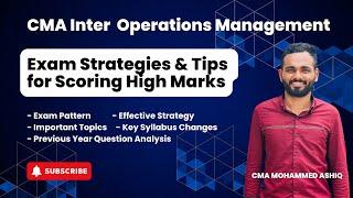 CMA Inter | Operations Management | Exam Strategies & Tips for Scoring High Marks | Malayalam