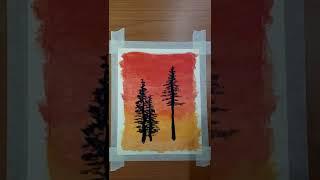 Paisaje Bosque Atardecer Pintura Acrílica para Principiantes #39