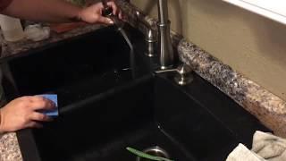 Cleaning, and Maintaining, a granite composite sink. (Update video, now available in  Description.)