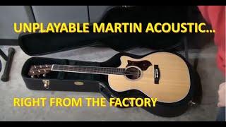 2011 Martin Acoustic Guitar needs the action lowered.. almost unplayable!