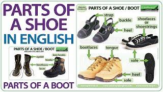 Parts of a Shoe in English - Parts of a boot - English Vocabulary Lesson