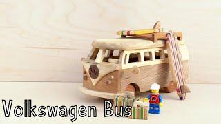 How To Make a Wooden Toy Volkswagen Bus | Wooden Miniature | Lego Surfing - Wooden Creations