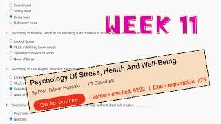 Psychology Of Stress, Health And Well-Being Week 11 Assignment Answers || NPTEL || Jan - Apr 2024