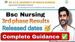 Bsc Nursing | 3rd phase Seat allotment order | Release update | NTRUHS |