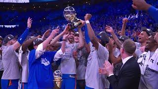The OKC Thunder Receive The Oscar Robertson Trophy As The NBA Western Conference Champions!