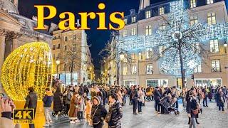 Paris, France -  4K Paris Christmas Walk 2024 | Christmas Lights 2024 | Paris 4K | A Walk In Paris