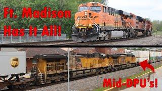 MEGA-TRAINS And RARE Railcars In Ft. Madison, IA!