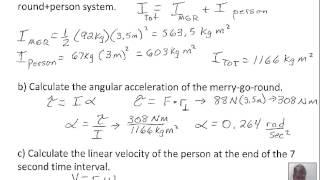 Example: Rotational Inertia, Torque, Angular Acceleration, Velocity