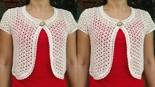 CROCHET JACKET New Crochet Mini Jacket pattern crochet bolero pattern crochet top blouse stitch