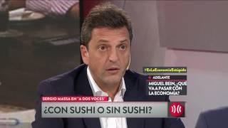 A Dos Voces (21/12/2016) Sergio Massa explica la foto polemica comiendo sushi