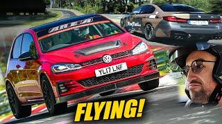 FLYING VW Golf GTI & Ring Taxi Dancing the Nürburgring!