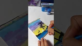 Amazing sunset scenery painting for beginners #shortvideo #art #painting #beautiful #anime 