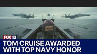 Tom Cruise awarded by US Navy for inspiring recruits