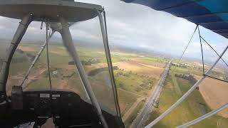 Thruster Ultralight Flying - Flying over Westbury, Tasmania.