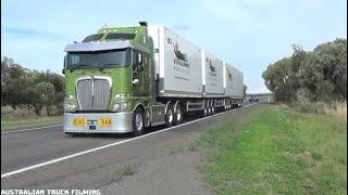 Australian Road Trains and Long B-Double Trucks In Outback New South Wales Australia!