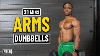 30 Minute Dumbbell Workout For Bigger Biceps & Triceps! | Build Muscle 25