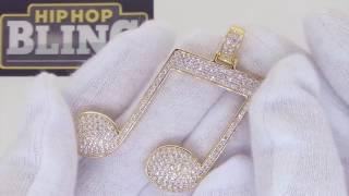 Music Note Gold Bling Bling Pendant | Hip Hop Music