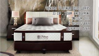 Review Central Platinum Gold series kasur spring bed medium super pillow top test unbox