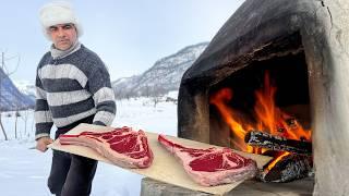 We've Baked Tomahawk Ribeye Steaks in Salt Shell! Unbelievable Crust