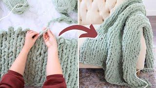 Make a Cozy Finger Knit Blanket in 3 Hours! (Actually Affordable)