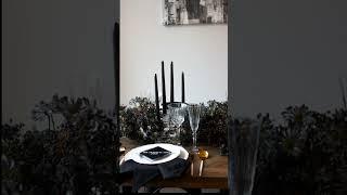 Modern Intimate Black Christmas Dinner Setup