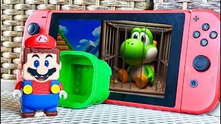 Lego Mario Bros enter the Nintendo Switch to save Yoshi! #legomario