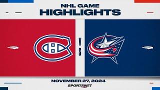 NHL Highlights | Canadiens vs. Blue Jackets - November 27, 2024