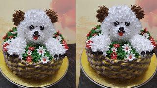 dog baby cake(dog cake easy decoration ideas)(baby dog cake design)( So cute baby dog cake)