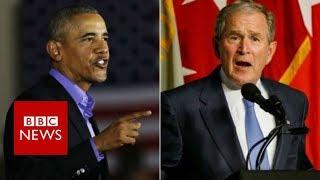 Former Presidents Obama and Bush decry Trump era politics - BBC News