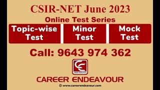 CSIR NET Online Test Series June 2023 | Career Endeavour