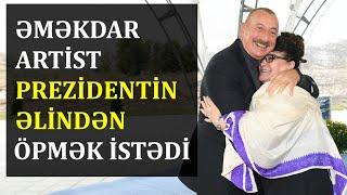 Əməkdar artist Prezidentin əlindən öpmək istədi, qoymadı - Video