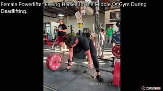 Female Powerlifter Peeing Herself In The Middle Of Gym During Deadlifting