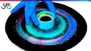 Easy GALAXY Pour  Open Cup Acrylic Pouring -Cells without Silicone | Fluid Art | Abstract Art