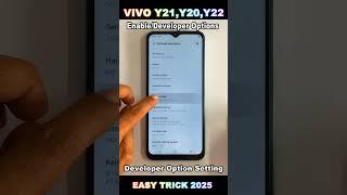 How to Use Developer Option in Vivo Y21 ,Y20 ,Y22 Developer Options Settings not showing 2025
