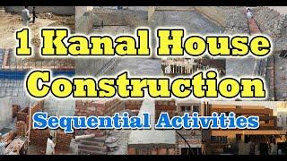 1 Kanal House Construction Sequential Activities | Grey Structure